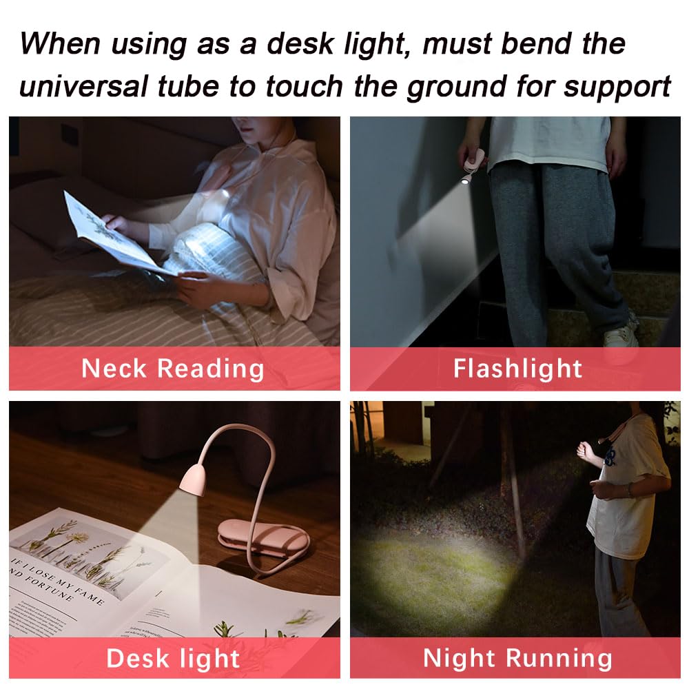 3-in-1 LED-Buchleuchte, Schreibtischlampe & Taschenlampe, faltbare Hals-Hängelampe