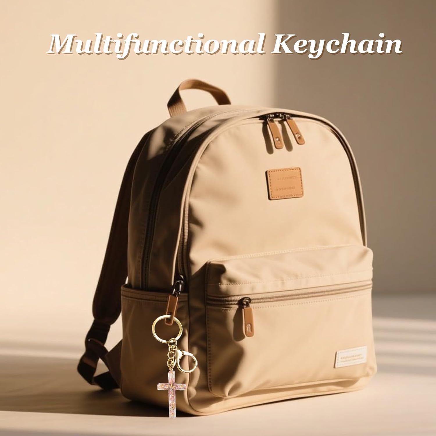 Frodete Cross Keychain Christian Keychain Gold Bag Charms Purse Charms for Handbags Accessories Gifts for Women - Image 3