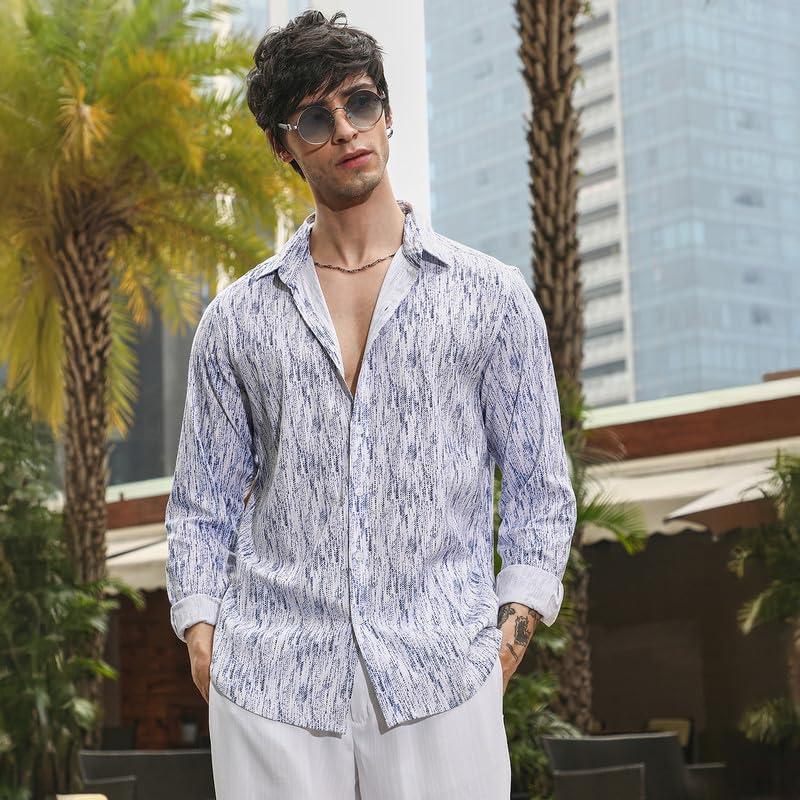 Image of CAHOOT Men's Olive Shirt Casual Wear | Shawl Collar | Long Sleeve | Button Closure | Shirt Crafted with Comfort Fit for Everyday Wear