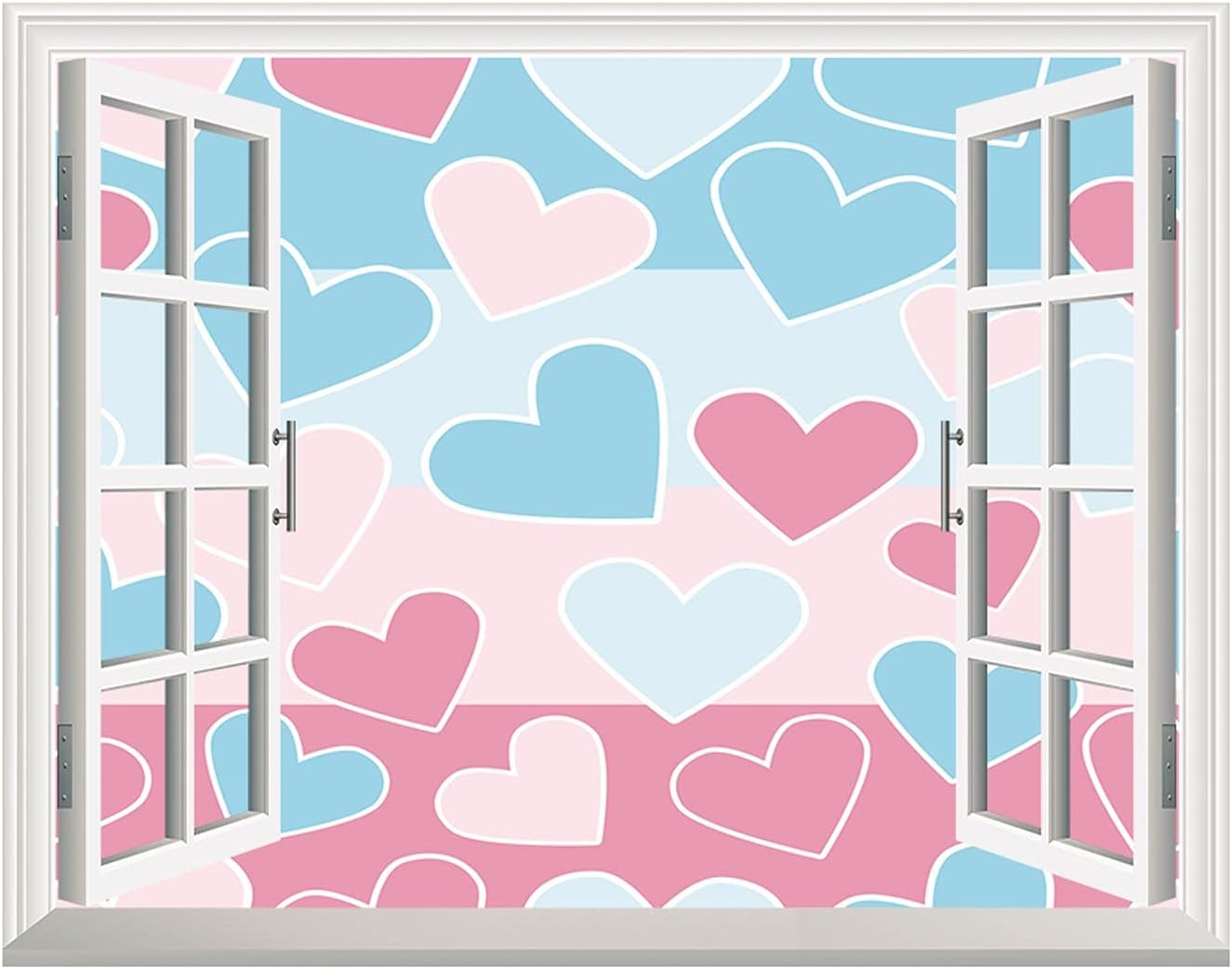 Amazon ウォールステッカー シール ハート 愛 デザイン パターン 壁紙 背景 壁紙 はがせる ガラス 窓 Diy パーティー イベント 100 80cm ウォールステッカー オンライン通販