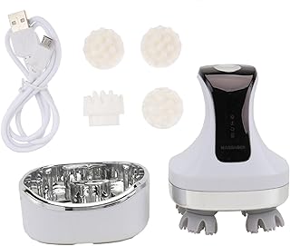 COLLBATH 2juegos Masajeador Inalámbrico Recargable Por Usb De Estrés Crecimiento Cabezas De Masaje Color Blanco