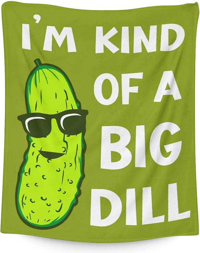 Pickle Throw Blanket for Baby - 30x40 Inches Lap Size - Soft Fluffy Cozy Blankets Gift - Green Funny Blanket Throws for Couch, Work