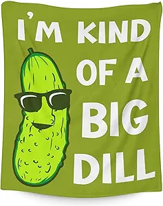 Pickle Throw Blanket for Baby - 30x40 Inches Lap Size - Soft Fluffy Cozy Blankets Gift - Green Funny Blanket Throws for Couch, Work