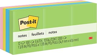 Post-it Notes, 1.38 x 1.88 in, Floral Fantasy Collection, 12 Pads | School Supplies and Office Products