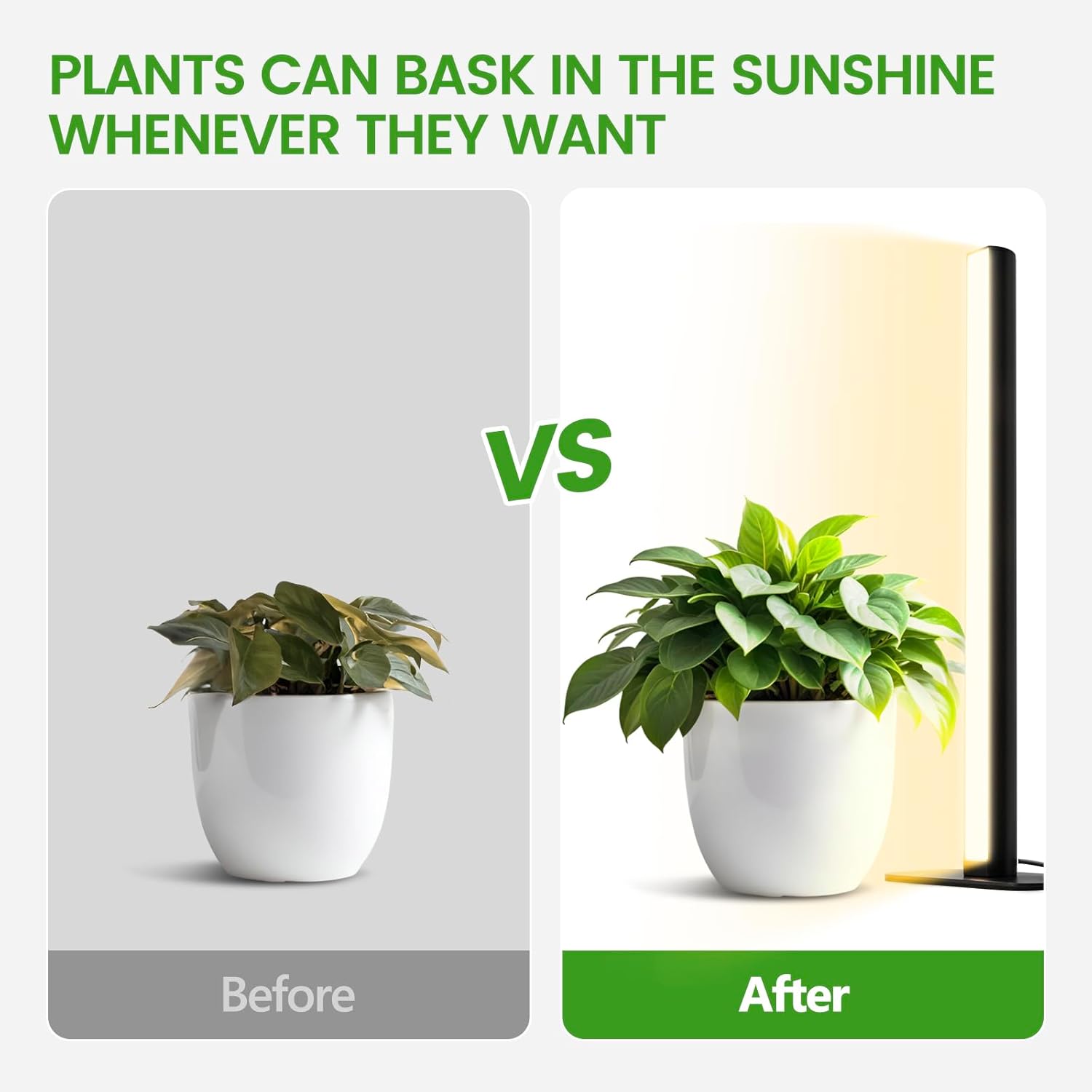 Grow Lights for Indoor Plants,20W 169 LED Full Spectrum with Timer, Hanging Plant Growing Light with Dimmable On/Off Switch,16.8in Height Standing Vertical Lamp for Seed Starting Growth