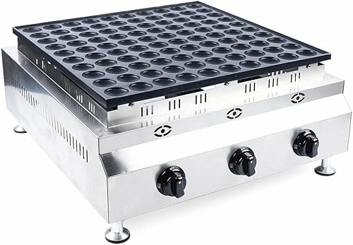 Mini máquina para hacer panqueques holandeses de 100 agujeros, antiadherente de gas LPG Takoyaki, 110 V 1600 W, máquina para hacer gofres para el
