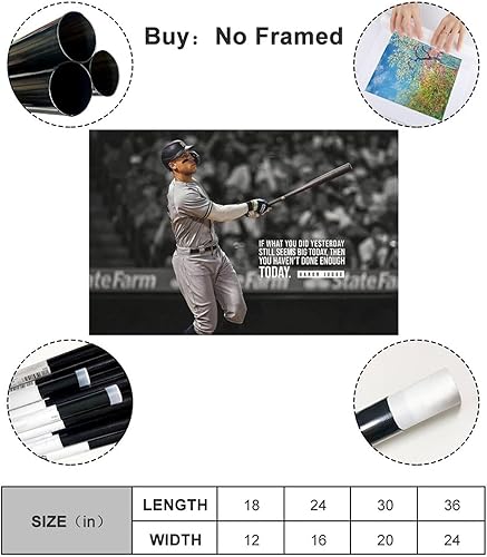 Miniatura 2 de LVTFCO Aaron - Póster de juez para niños, para dormitorio, béisbol, papel firmado, arte de pared, estilo sin marco, 12 x 18 pulgadas (11.8 x 17.7 in)