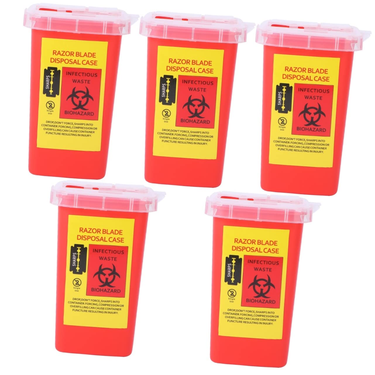 DOITOOL 5stücke Rasierklingen-entsorgungsbox Aus Kunststoff Wiederverwendbarer Dispenser Für Friseursalons Sichere Aufbewahrung Und Einfache Entsorgung Rot
