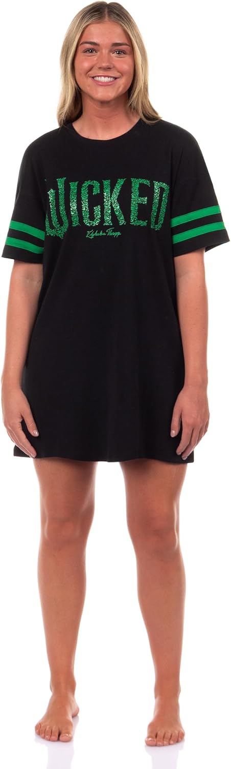 INTIMO Wicked Woman's Elphaba Thropp Varsity Nightgown Sleep Shirt Loungewear - Image 2