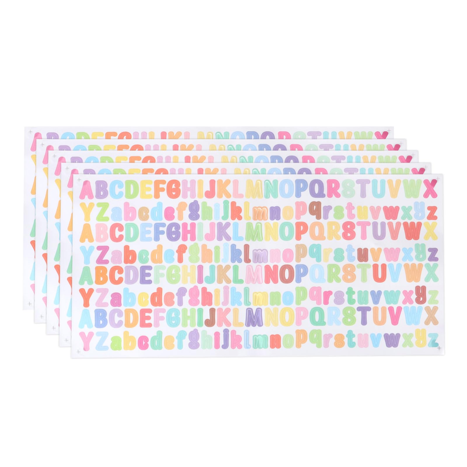 sourcing map 540 Pieces Vinyl Letter Stickers, 5 Sheets 1/2 Inch Color Self-Adhesive Cute Alphabet Stickers for DIY Craft Art Making, Gift Cards, Notebook Decals