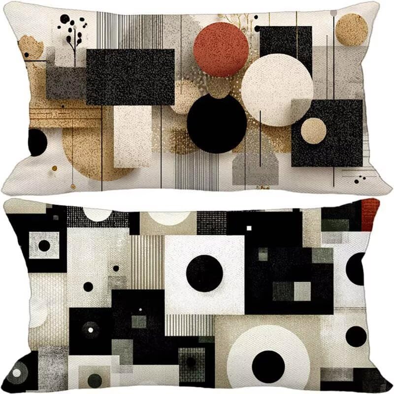 Coussin de canapé nordique 60x80 imperméable et design géométrique pour extérieur