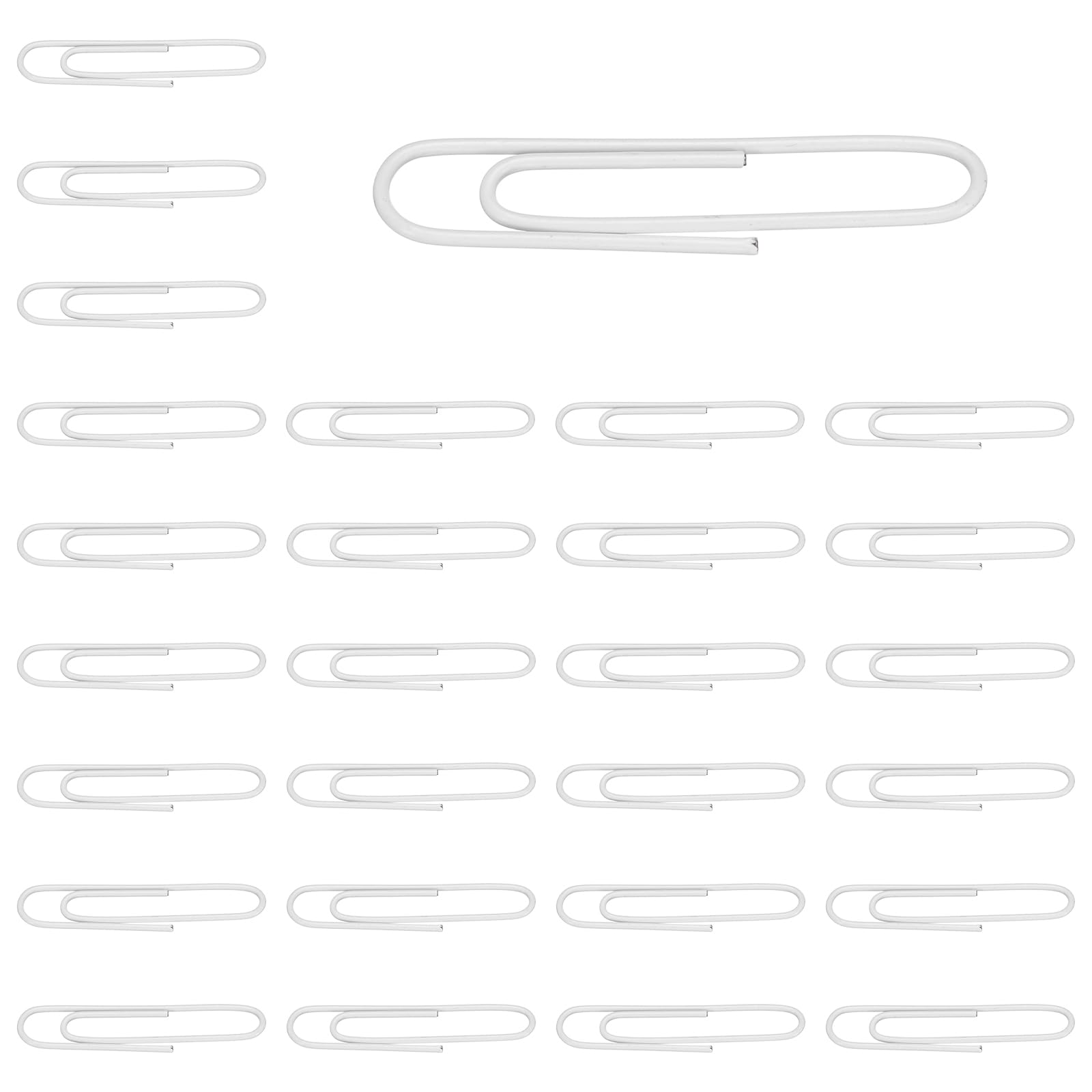PATIKIL 150 Pcs Pin Shape Paper Clip, 5 x 1cm Large Pin Paper Clip Cute Metal Planner Bookmarks Decorative Clamps Holders for Document Office Home, White