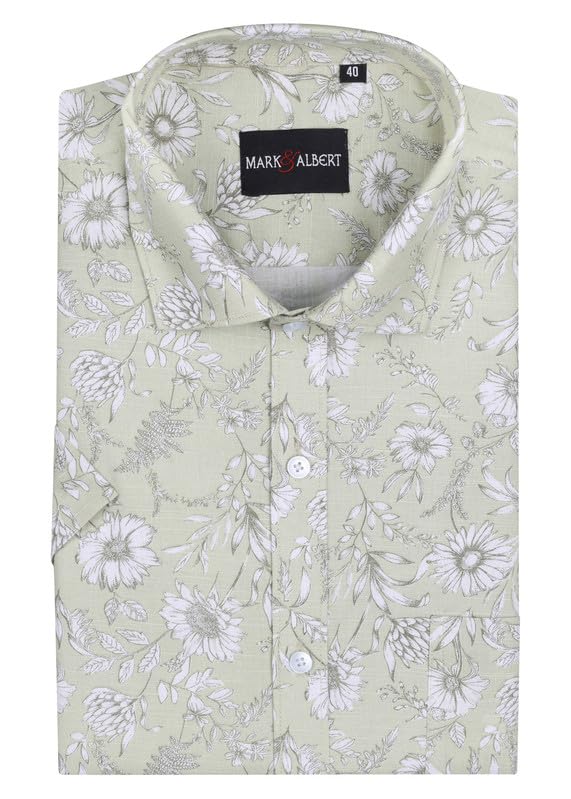 Image of MARK & ALBERT Mens Half Sleeves Printed Shirt