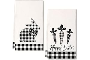 Easter Kitchen Towels: Plaid Bunny Bar Drying Cloth Set