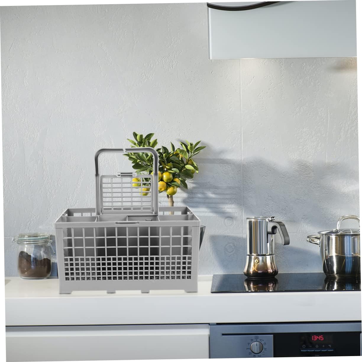Cutlery Storage Basket for Dishwashers Stylish Silverware Drainer with Handle Space-saving Kitchen Organization Compatible with Various Dishwashers for Home Use