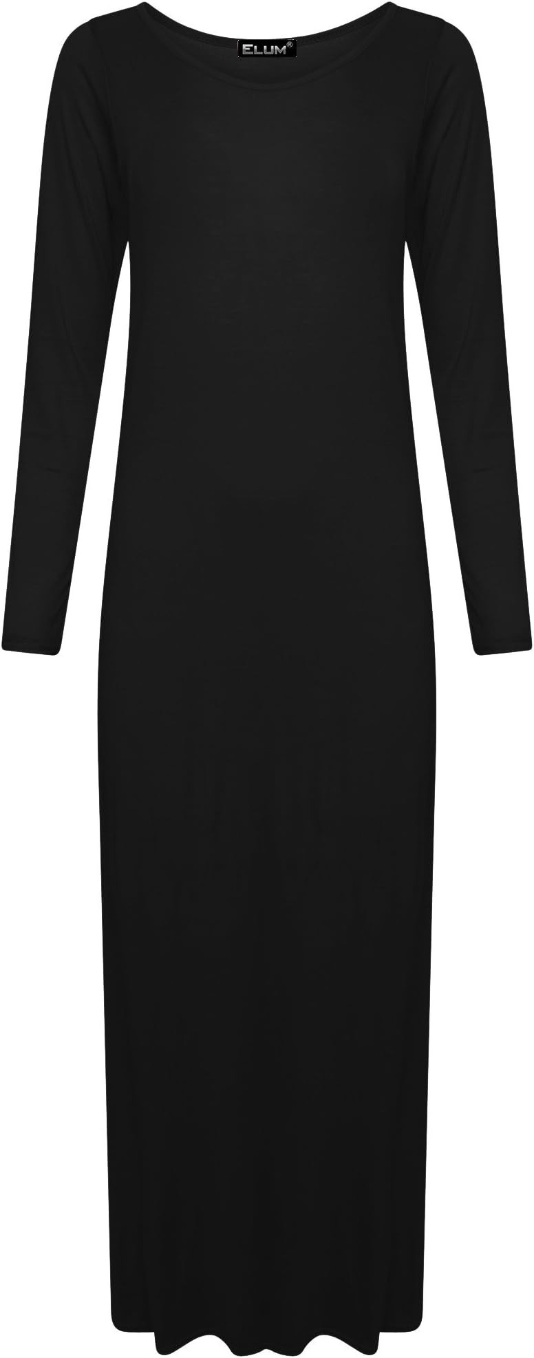 ElumLong Maxi Dresses for Women New Ladies Long Sleeve Casual Round Neck Dress Top