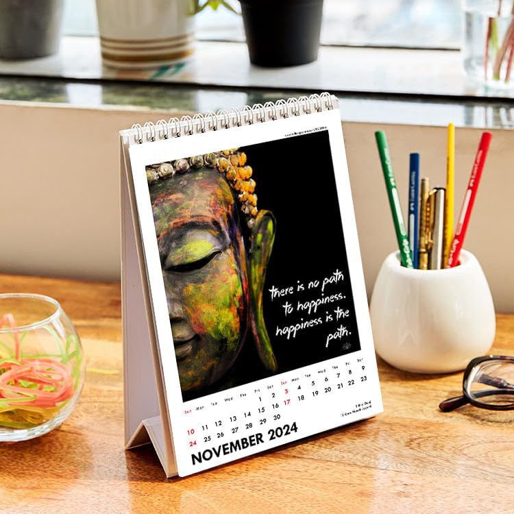 Image of Tallenge - Wisdom of Buddha - 2024 Desk Calendar - 6 x 9 Inches for Home & Office (Paper, Desk Calendar)