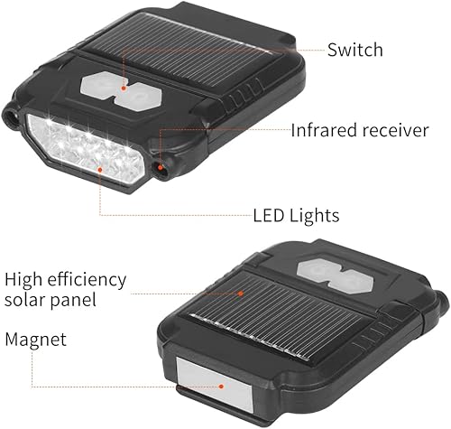 Miniatura 5 de FISHNU SANLITE - Luz solar con clip para gorra de montañismo - recargable por USB - Faro con sensor de onda - Magnético integrado