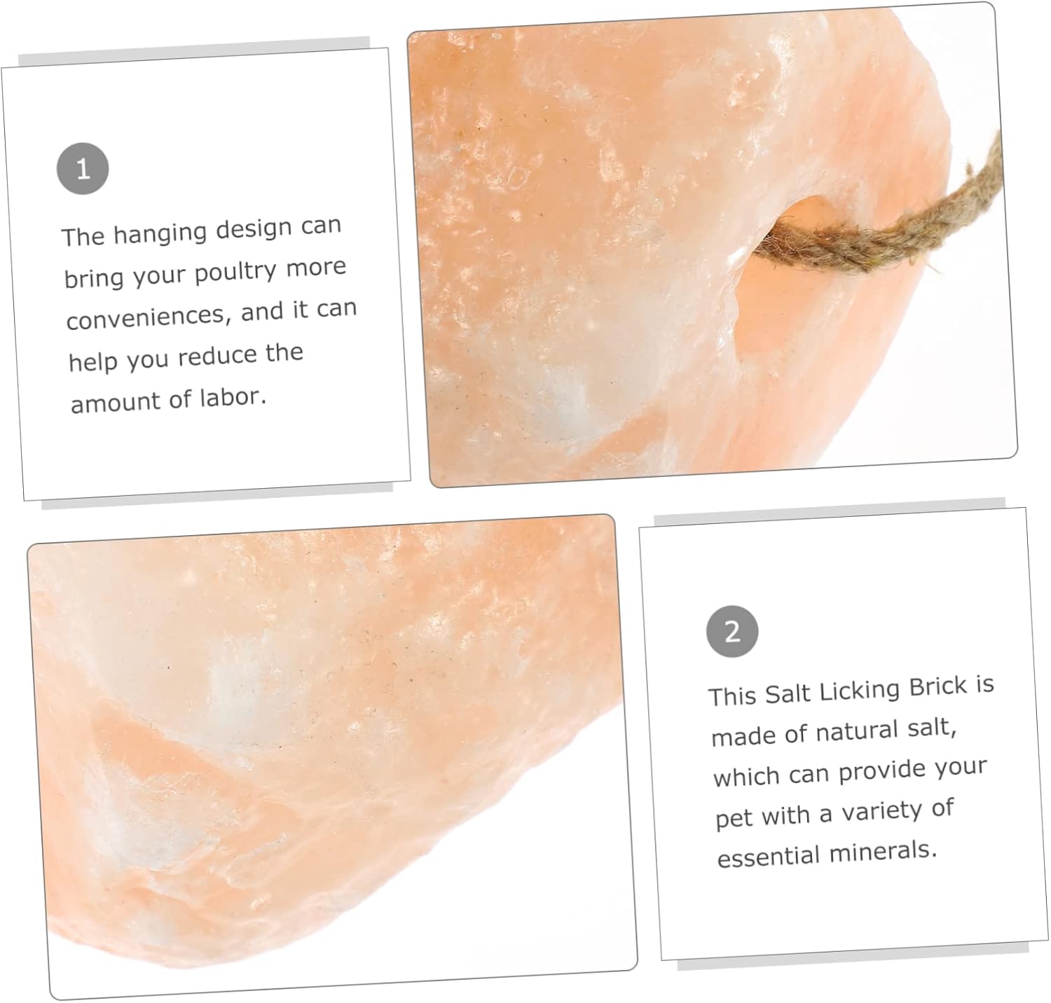 Natural Livestock Salt Block Deer Feed Horse Farm Animals Hanging Lick Salt for