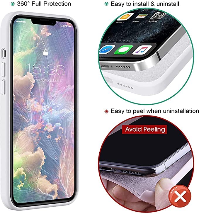 Image of MIDOS Back Cover Compatible with iPhone 14 Plus Case Liquid Silicone Full Protection Shock Proof Back Cover for iPhone 14 Plus (2022) 6.7 inch (White)