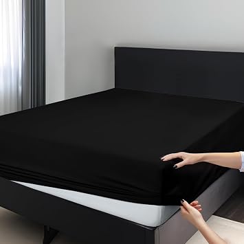 LUX Decor Twin Fitted Sheet Only - Easy to Fit 360 Elastic