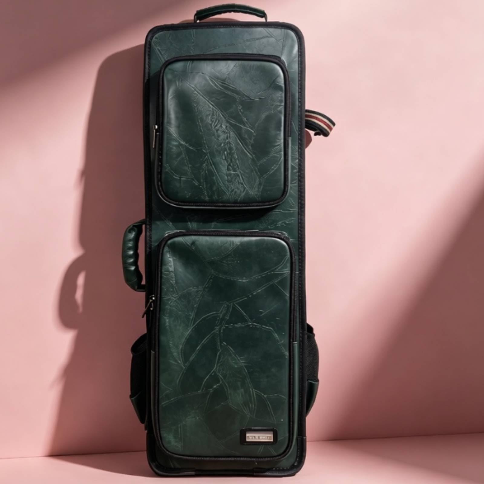 Custodia Imbottita Borsa Impermeabile Zaino per Musicisti, Lungo Con Doppio Divisorio In Similpelle Nera, Array, Nero