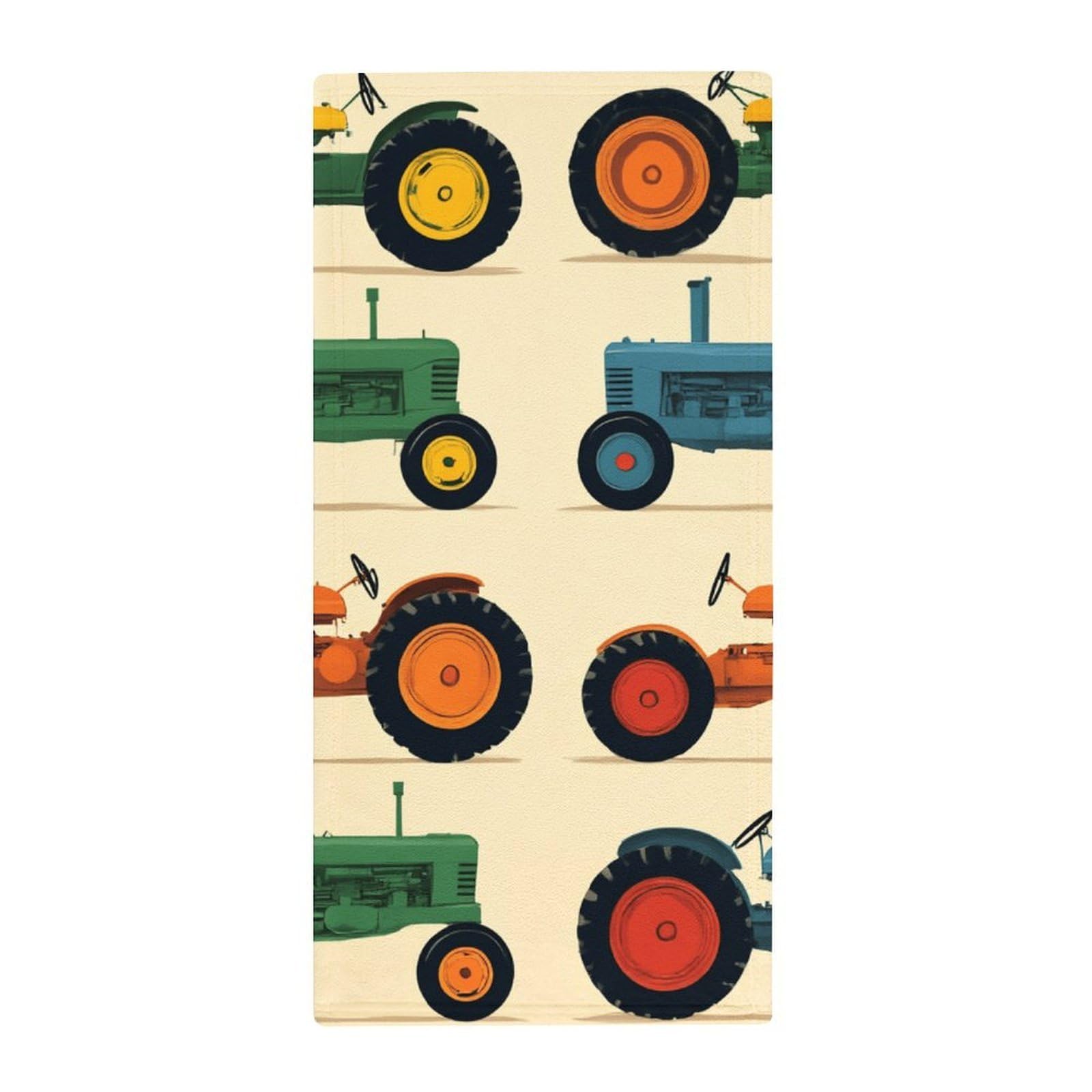 Anceky Soft Microfiber Hand Towels, Tractors Decorative Bath Towels for Hotels, Spa & Kitchen Drying Needs