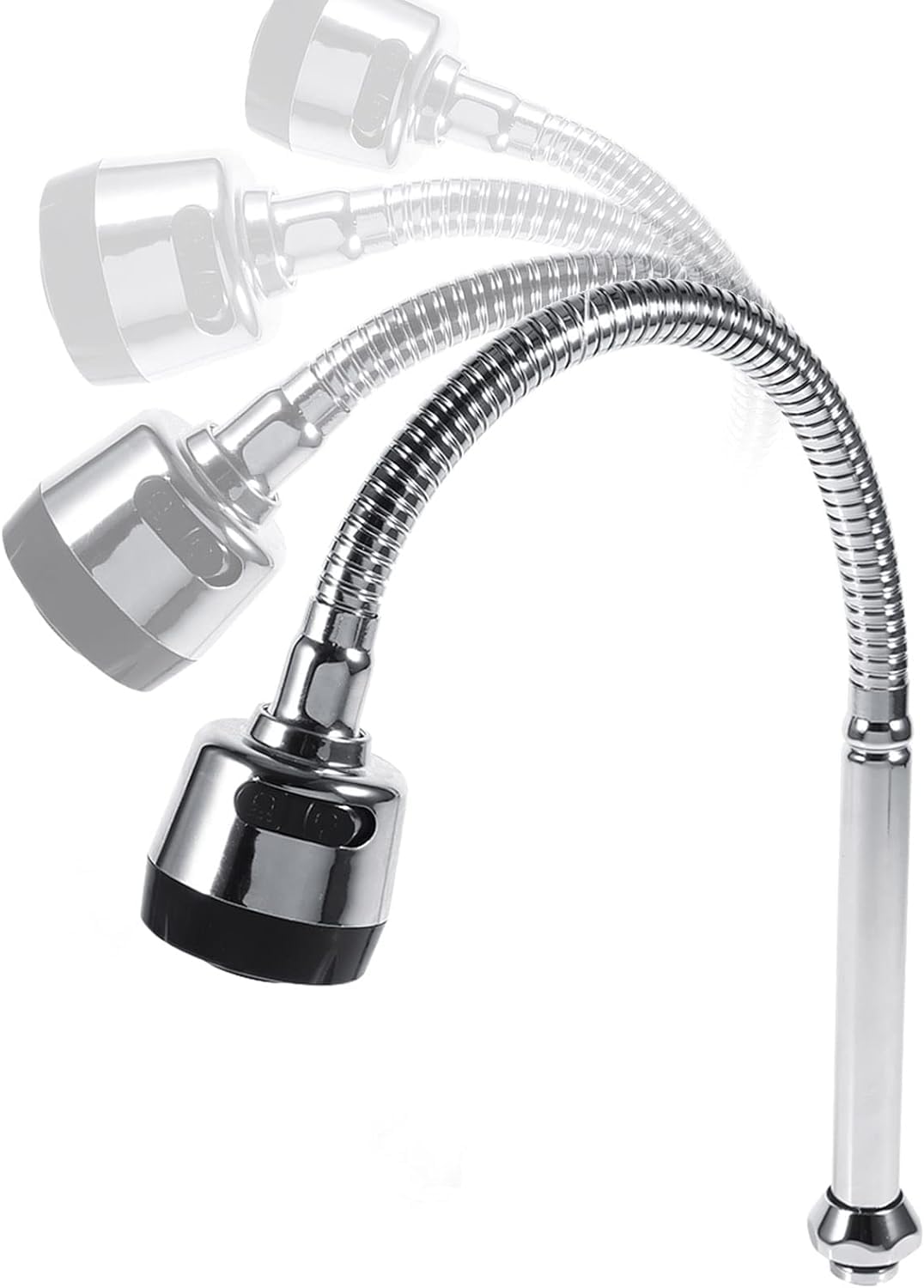 Kuuleyn Kitchen Faucet Telescopic 304 Stainless Steel Rotating Spout Kitchen Sink Faucet Fittings Corrosion Resistant Single Handle Connection Suitable for Household Sinks - Image 4