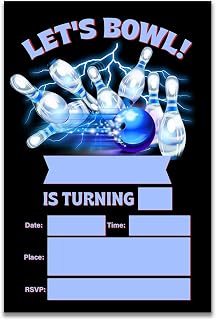 Bowling Birthday Invites Bowling Let's Bowl Birthday Invitations with Envelopes, Pack of 20