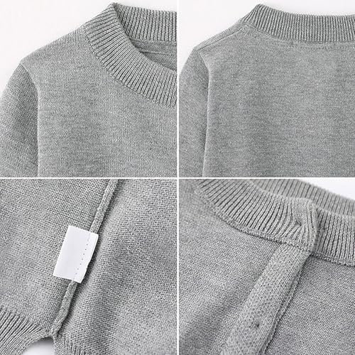 Girl's Crewneck Lightweight Button-up Cardigan Cotton Knit Sweater Casual Cute Uniform Outerwear2