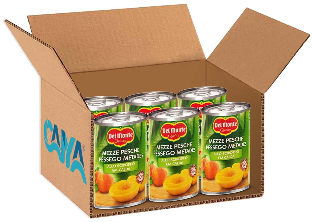 6X Pesche Mezze in Sciroppo, Pesca Sciroppata, in Succo, Alta Qualità per del monte 420g