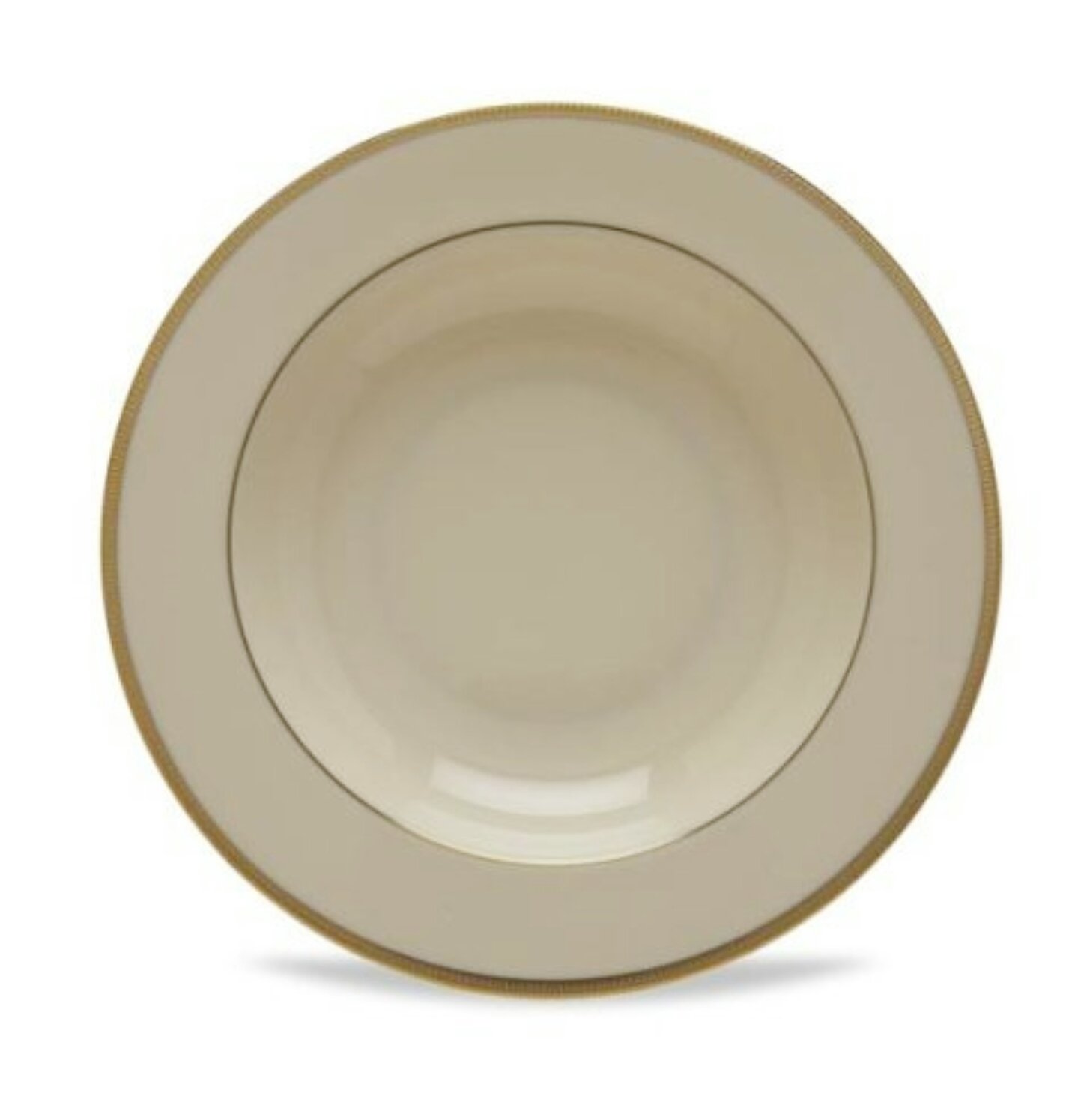 Lenox Tuxedo Rimmed, Pasta/Soup Bowl, ivory, gold
