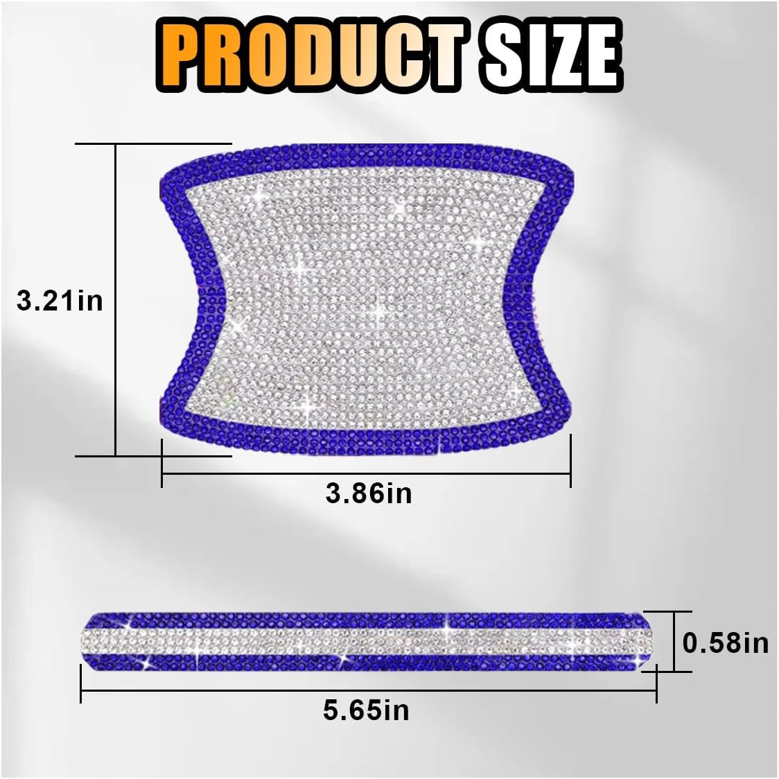 JOYCOURT 10PCS Bling Car Door Handle Anti-Scratch Sticker, Blue&White image 2