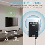 WiFi Booster, 2024 New WiFi Range Extender Internet Signal Booster for Home Wireless Repeater|Covers Up to 2800 Sq.ft and 40 Devices 300Mbps 2.4GHz|WPS Button| Ethernet Ports-Black