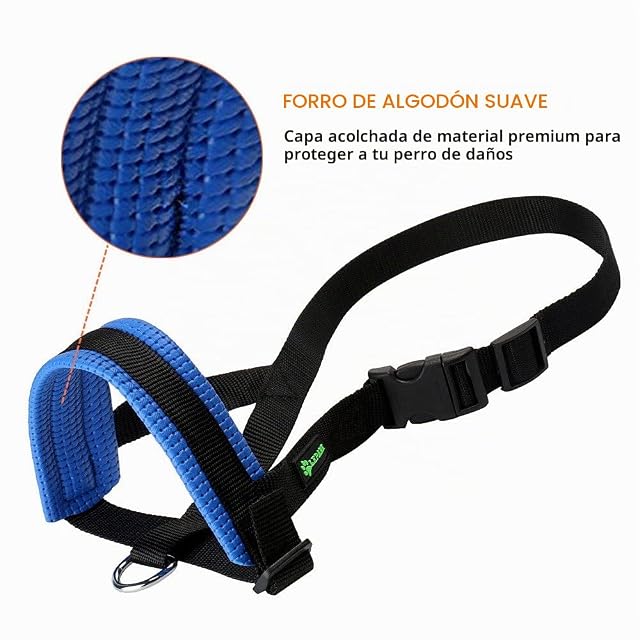 Foto 5 de 6 de ILEPARK Bozal de Nylon para Perros Grandes Previene Mordidas, Ladridos y Que Mastiquen