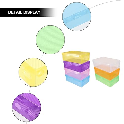 Miniatura 8 de ABOOFAN Caja de almacenamiento de zapatos apilable de plástico para guardar zapatos, contenedor de zapatos transparente con tapa para armario,