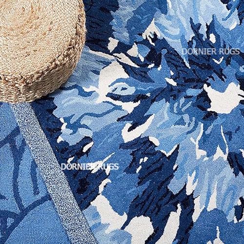Image of 4x6 Ft Wool Tufted Rug - Compact Handcrafted Carpet for Small Living Rooms, Bedrooms & Study Areas