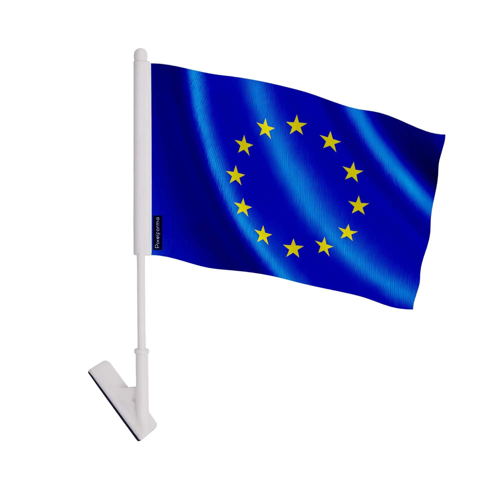 Drapeau UE en polyester résistant avec adhésif haute tenue