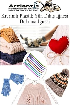 Kıvrımlı Plastik Yün İğnesi 12 Cm 10 Adet 1 Paket Plastik Dikiş Dokuma İğnesi Kavisli İplik İğne Goblen
