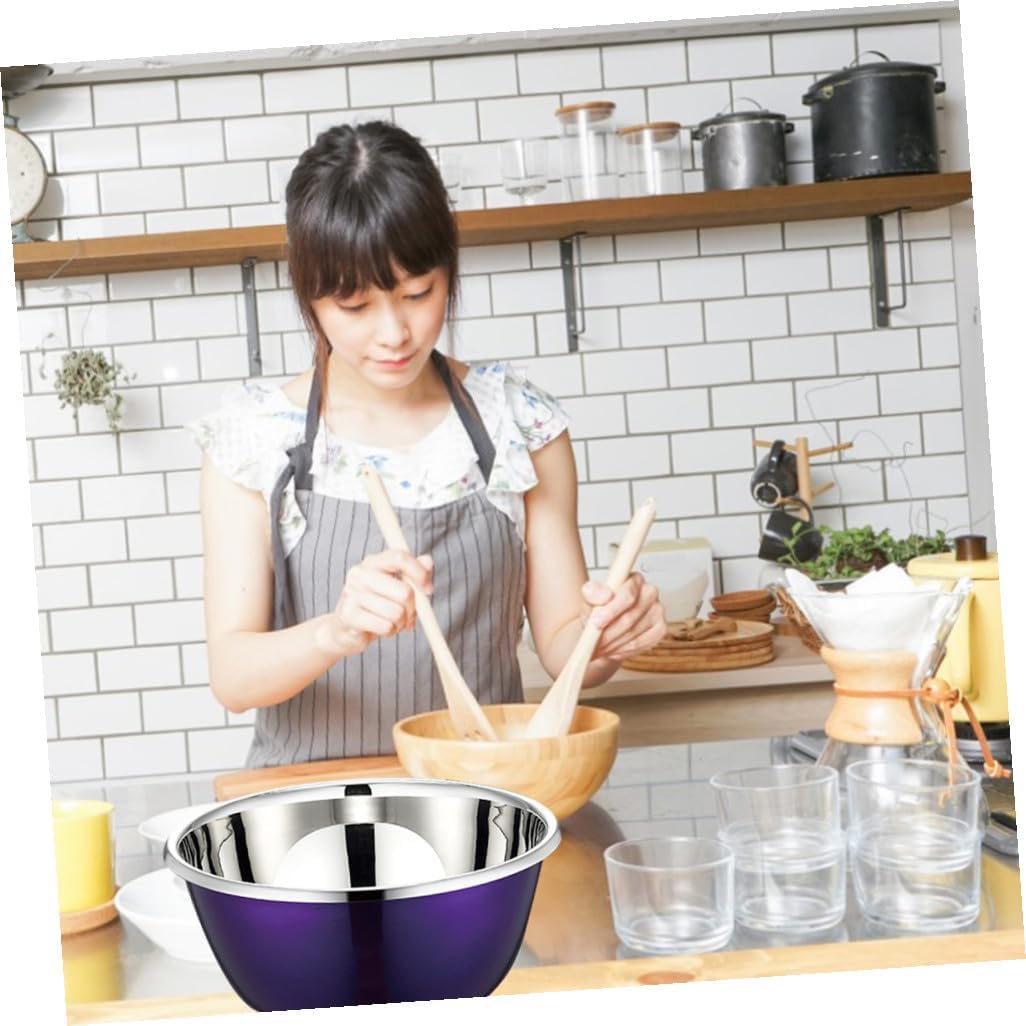 3pcs Stainless Steel Mixing Bowls Set with Colander Kitchen Prep Bowls Nesting Design for Food Storage and Vegetable Washing