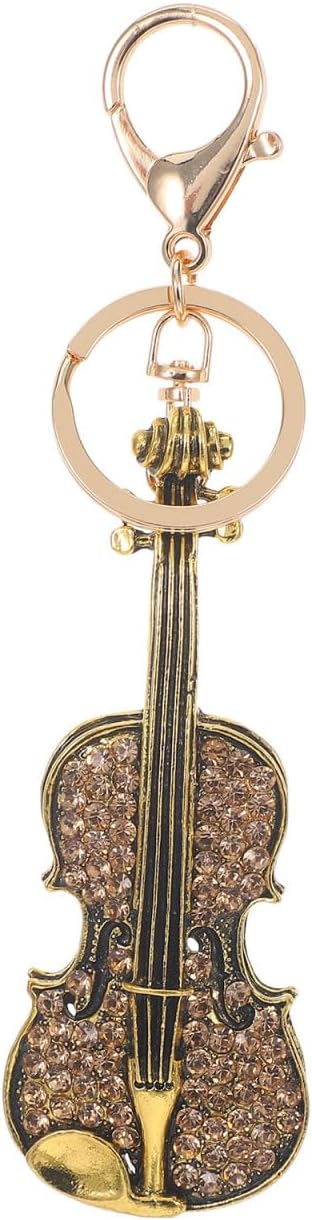 OUNONA Novelty Violin Keychain, Musical Instrument Keychain Stylish Music Party Pendant for Bag Purse Wallet