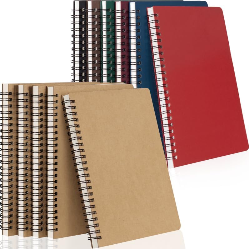 Dynta 3-Pack Large Spiral Notebooks - 8.5x11 College Ruled Journals With 100GSM Paper