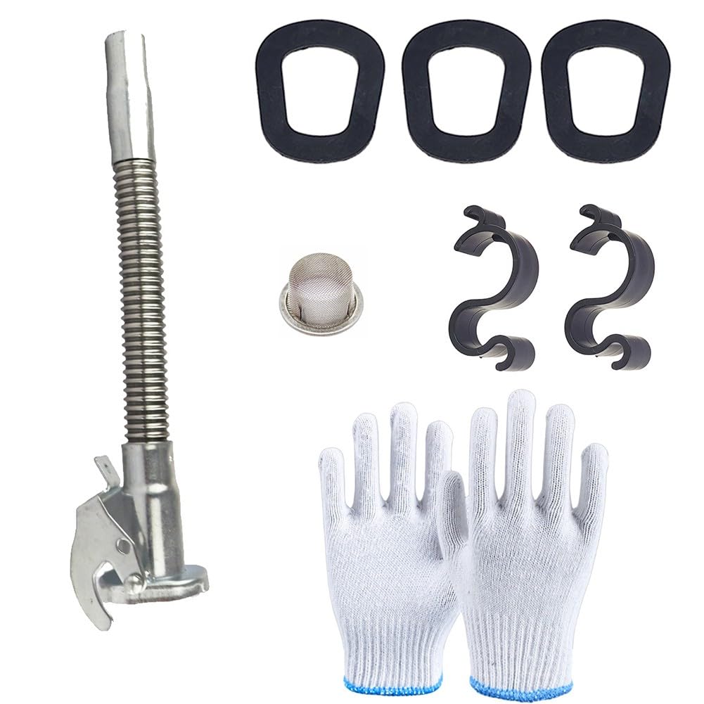 Flexibele Giettuit – Zilver Metalen Jerrycan Tuit – 30 Cm – Geschikt Voor 5L Tot 20L Jerrys – Met Rubberen Afdichting