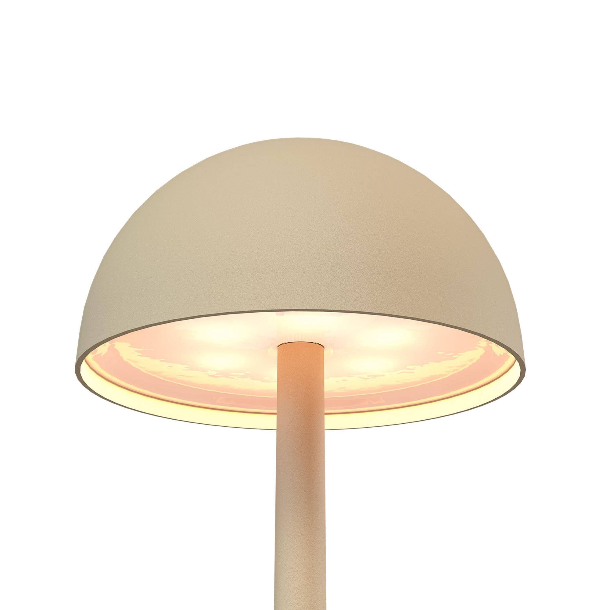 Ledvion - Lampe de Table LED Rechargeable, Beige, Variable 2700K-5000K, 110 Lm, IP54 Résistante aux Éclaboussures, Batterie 2000mAh, Commande Tactile, Réglable, USB-C, Intérieure & Extérieure, Vita
