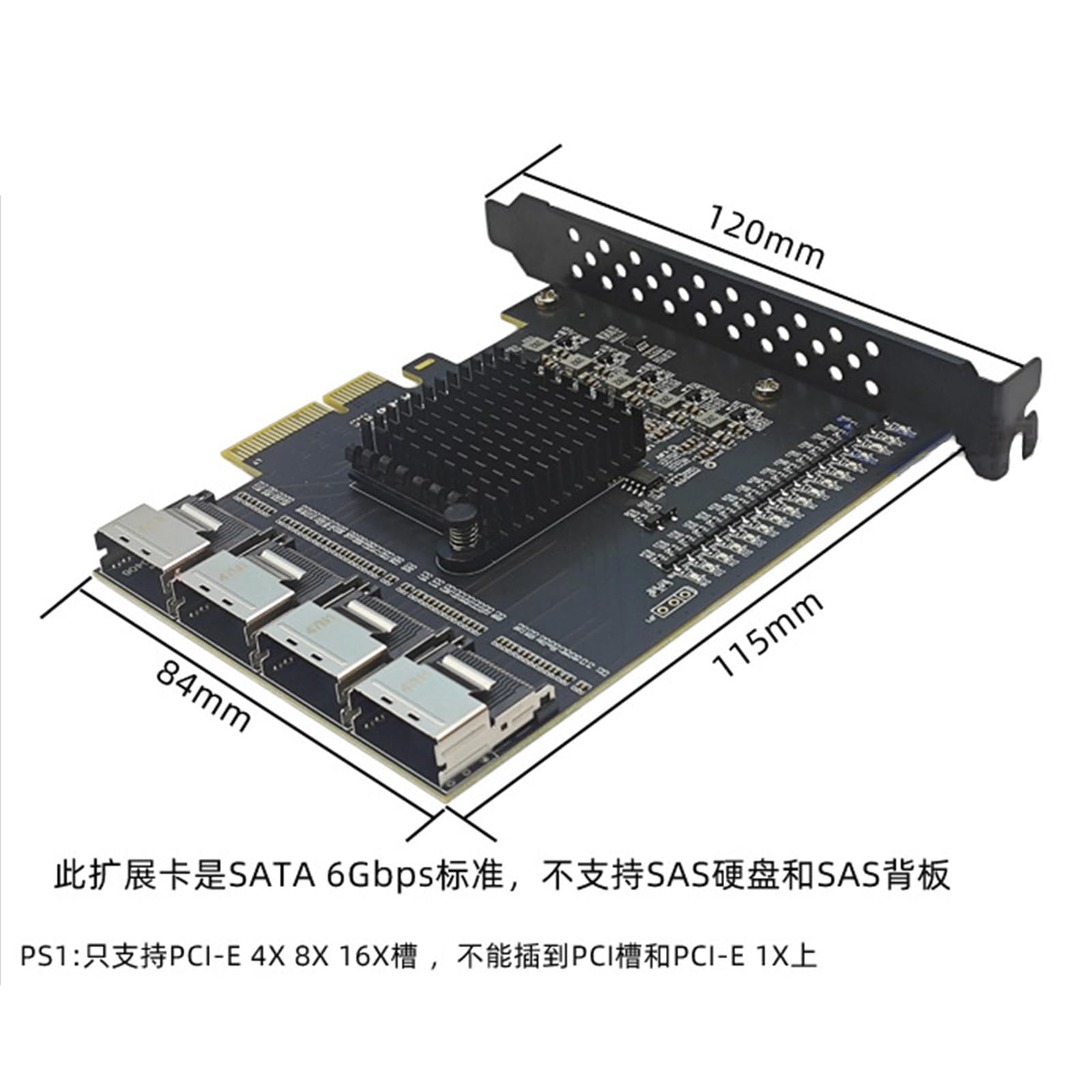 Carte adaptateur PCIExpress USB 3.0 4 ports transfert de données rapide 5 Gbit/s alimentés par SATA