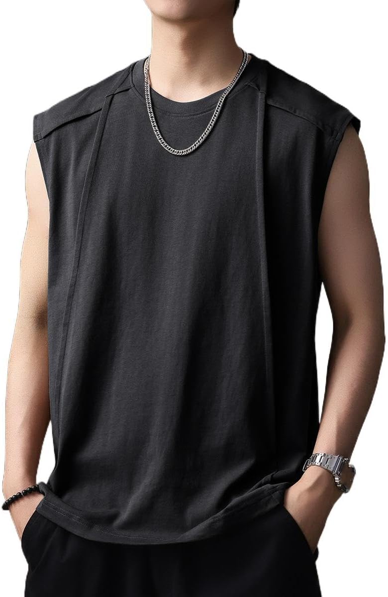 Color Block Sleeveless Vest for Men Basketball Sports T-Shirts