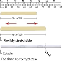 Vista 43 de Tope de puerta para puertas de 31 a 39 pulgadas, sin adhesivo, para parte inferior de la puerta, bloqueador de corrientes de aire debajo