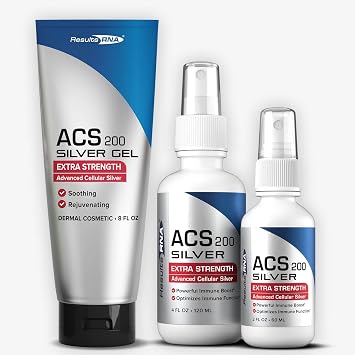 Results RNA ACS 200 Colloidal Silver 2-4 Ounce | Gel Extra Strength | Advanced Cellular Silver Topical Gel for Sunburn, Wounds, Rashes, Skin Irritations 8 Ounce