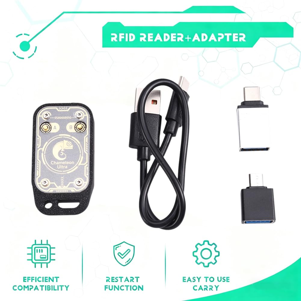Émulateur de Cartes à Puce RFID Chameleon Ultra, Lecteur de Puces avec Réinitialisation et Interrogation Automatique, Décodage de Cartes D'Identité IC 125K 13,56 MHz