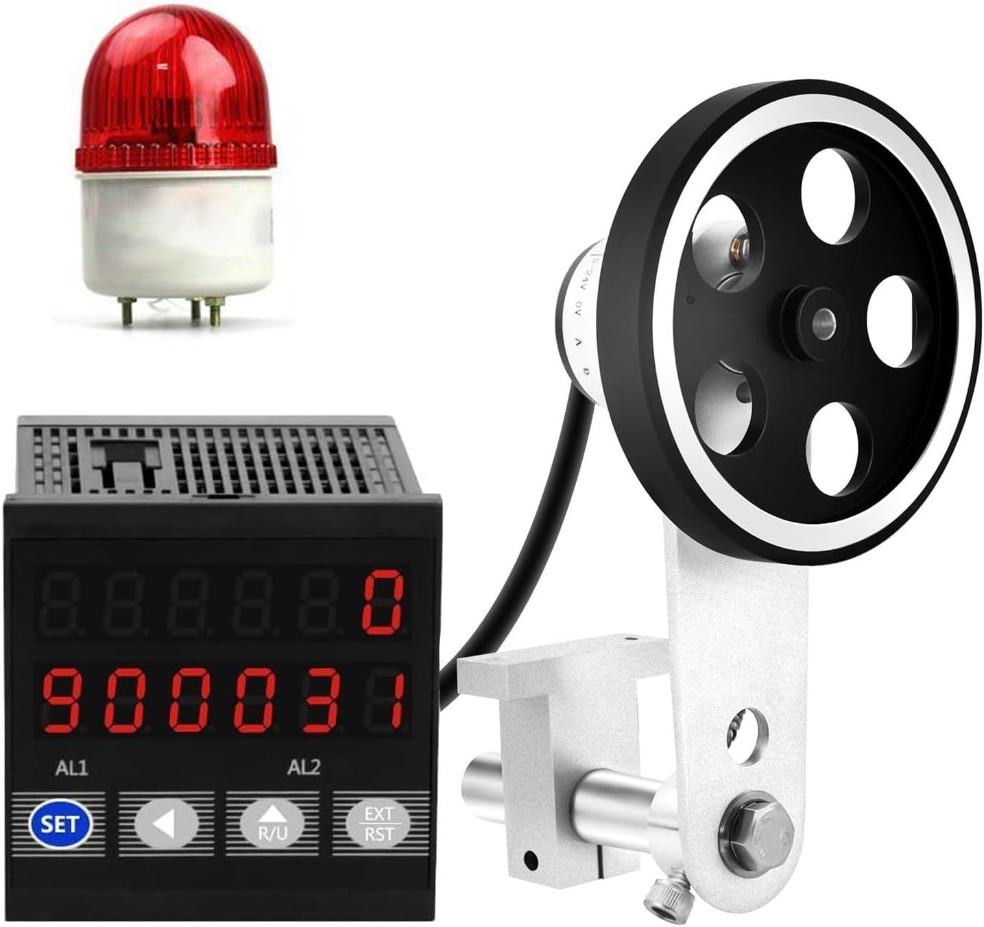 Digital Counter Rolling Wheel Electronic Digital Length Meter Counter, Mechanical Length Counter with Single Measuring Wheel & Encoder, Measuring Accuracy Display Tool for Cable Wire Fishing